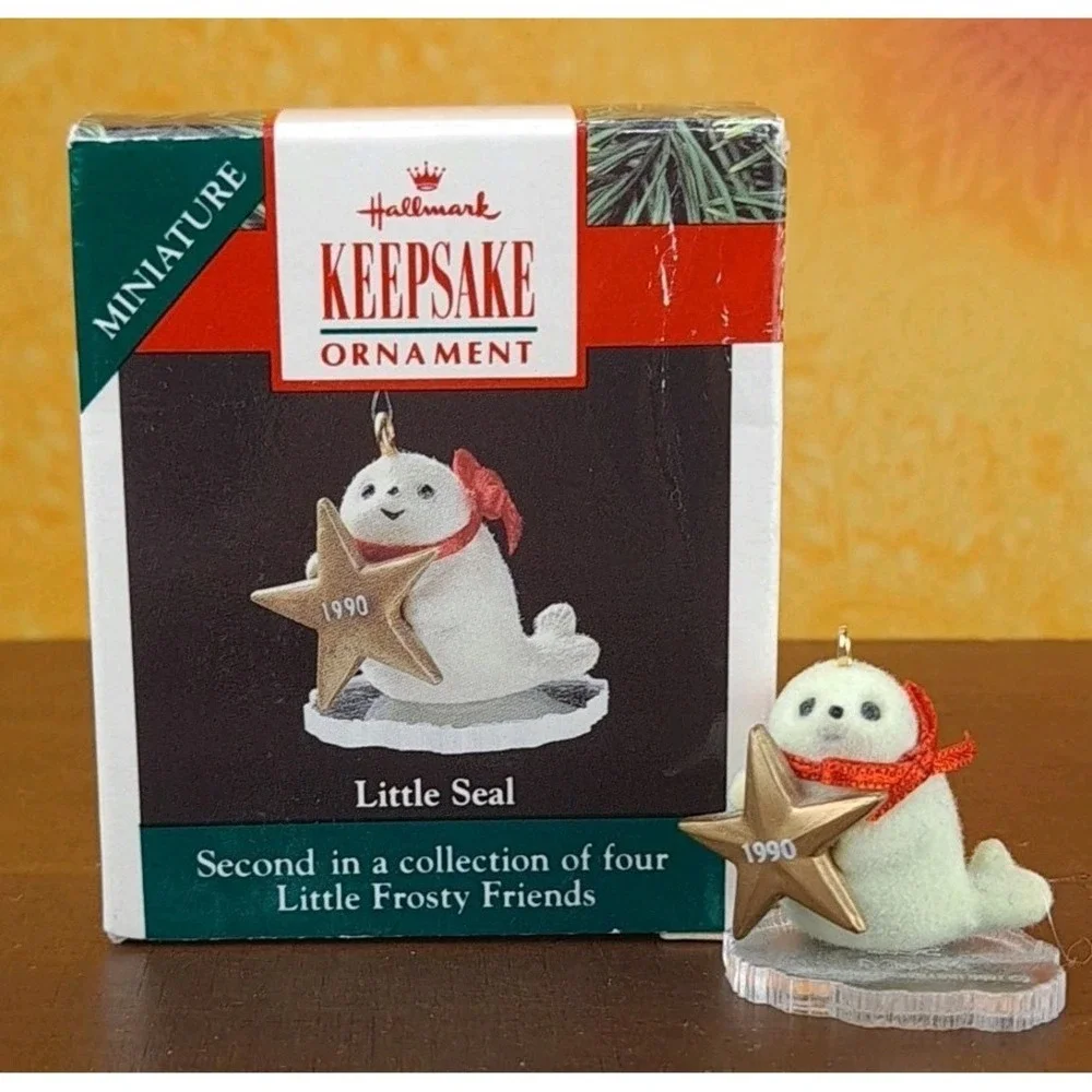 Hallmark Keepsake Miniature Ornament Little Frosty Little‎ Seal Little Bear 1990